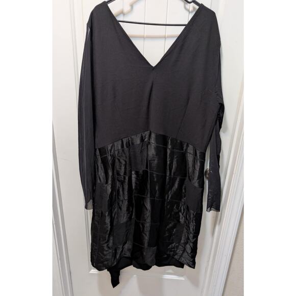 Cleo Aidar Black Short Dress Sheer Long Sleeve Semi-Formal Plus Size EU 50 US 20 - Picture 7 of 13